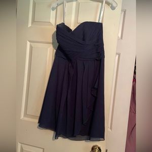 Navy Blue Strapless Dress
